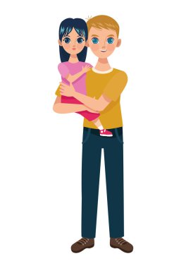 Baba kızını kaldırıyor