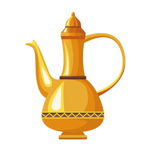 Altın kavanoz çaydanlığı — Stok Vektör