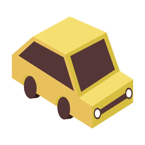 Carro amarelo isométrico — Vetor de Stock