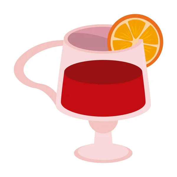 Tasse de punch de fruits — Image vectorielle