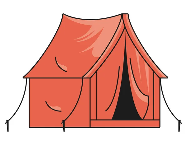Camping orange tent — Stock Vector