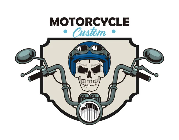 Patch crâne motocycliste — Image vectorielle