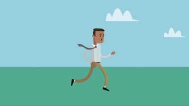 Karakteri yöneten genç afro iş adamı