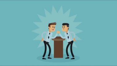 İş adamları bilek güreşi yapıyor.