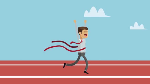 경쟁적 인 성격으로 달리는 사업가 — 비디오