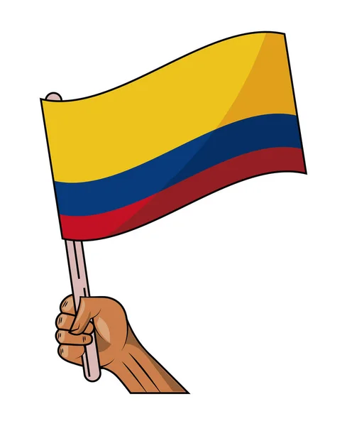 Bandera de Colombia ondeando — Vector de stock