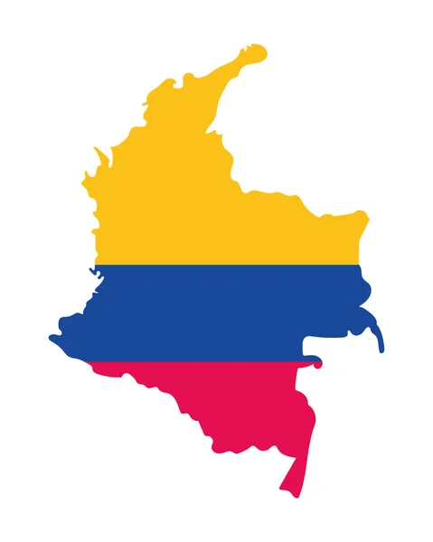 Bandera del mapa colombiano — Vector de stock