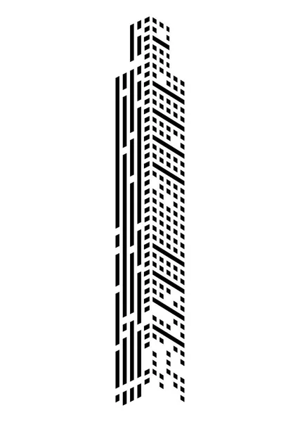 Skyscraper monochrome front — Stock Vector