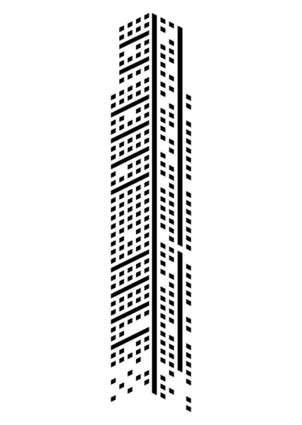 Edificio rascacielos monocromo — Archivo Imágenes Vectoriales