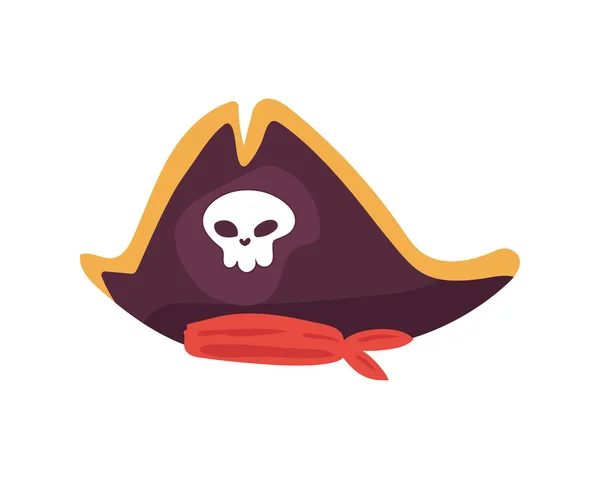 Sombrero pirata con cráneo — Vector de stock