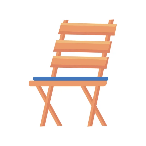 Silla de madera jardín — Vector de stock