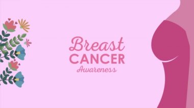 Kadın vücut profili ile meme kanseri farkındalığı animasyonu