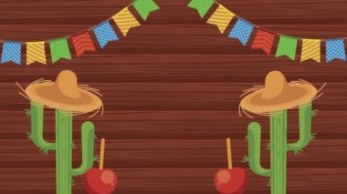 Festa junina animasyonu Kaktüs şapkalı