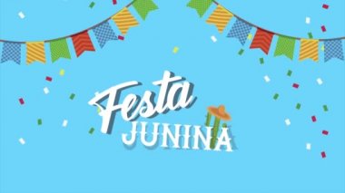 Festa Junina, çelenklerle süslenmiş çizgi film.
