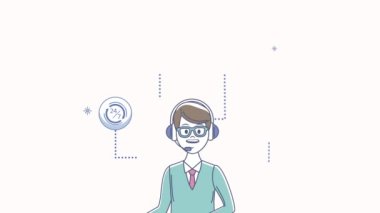 Müşteri hizmetleri işadamı karakteri