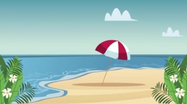 Şemsiyeli yaz sahnesi