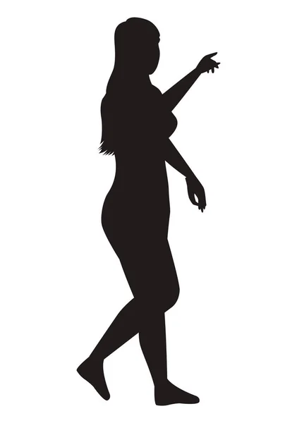 Woman walking silhouette — Stock Vector