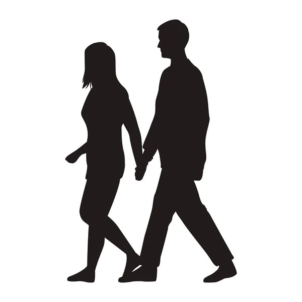 Влюбленные пара ходьбы — стоковый вектор