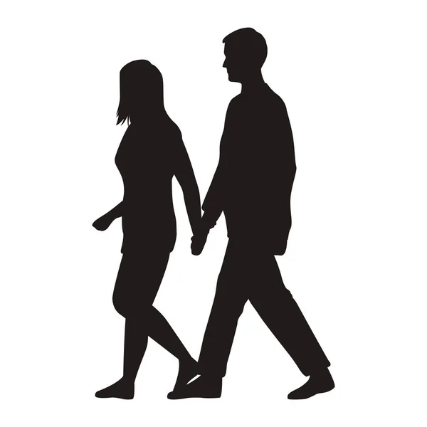 Lovers couple walking — Stock Vector