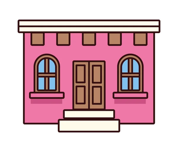 Façade maison rose — Image vectorielle