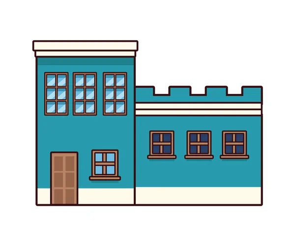 Blå hus front — Stock vektor