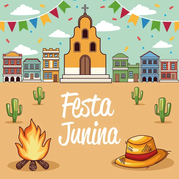 Festa junina ünneplés — Stock Vector