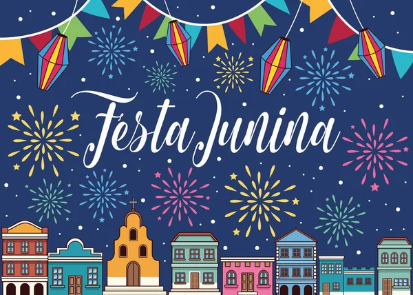 Festa junina ünnepség — Stock Vector