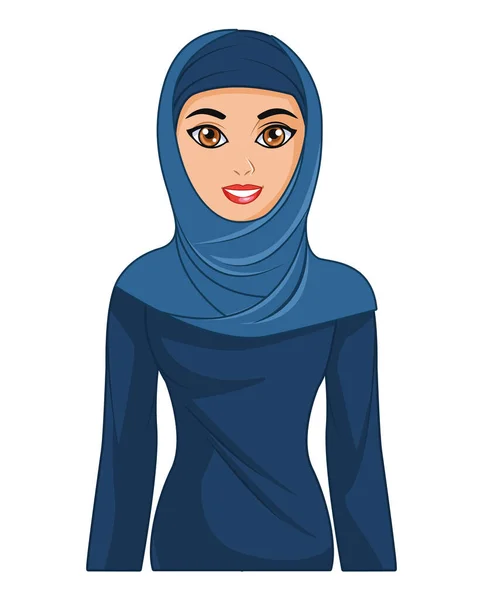 Arabic bride blue dress — Stock Vector