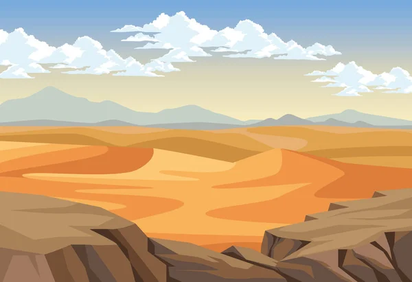 Desierto con abismo — Vector de stock