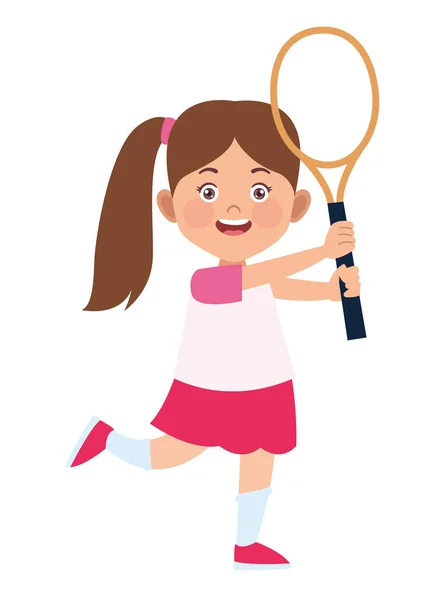 Chica jugando tenis — Vector de stock