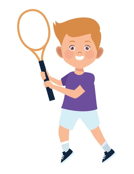 Αγόρι που παίζει τένις — Διανυσματικό Αρχείο