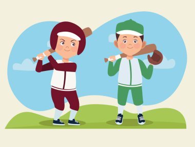 beysbol oynayan çocuklar