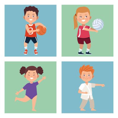 dört çocuk aktivitesi