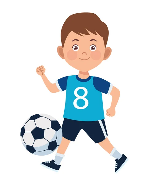 Çocuk futbol oynuyor. — Stok Vektör