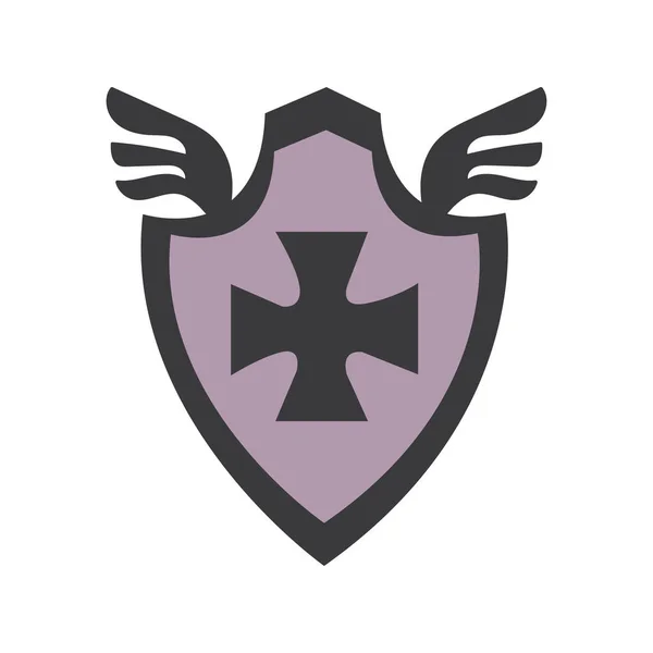 Escudo con cruz — Archivo Imágenes Vectoriales