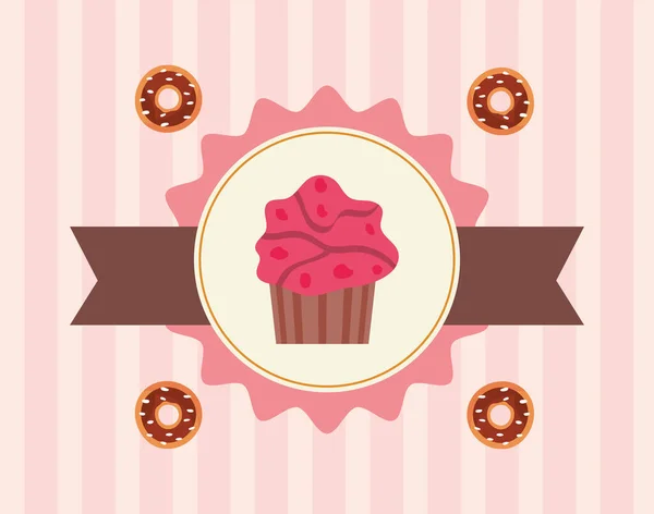 Cupcake und Donuts — Stockvektor