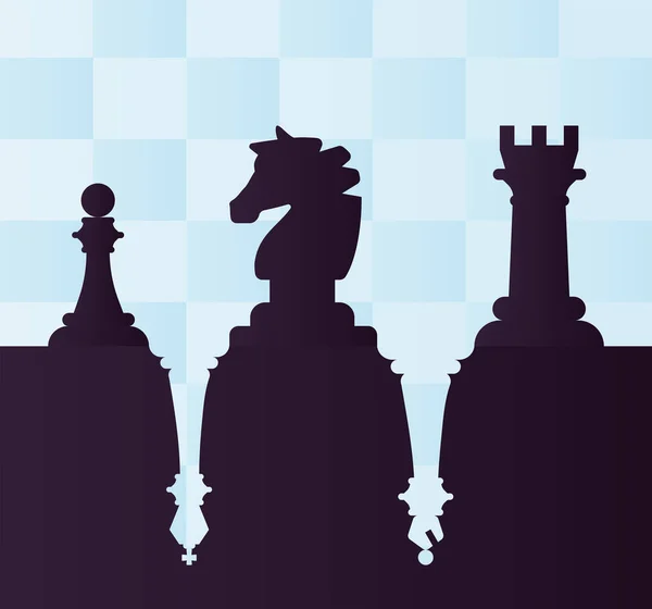 Trois pièces d'échecs jeu — Image vectorielle