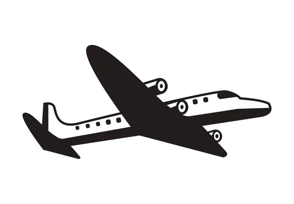 Silueta de viaje del avión — Vector de stock