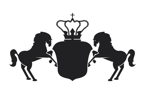 Emblème de luxe avec des chevaux — Image vectorielle