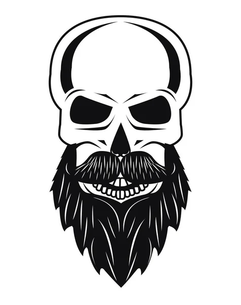 Cráneo barbudo hipster — Archivo Imágenes Vectoriales