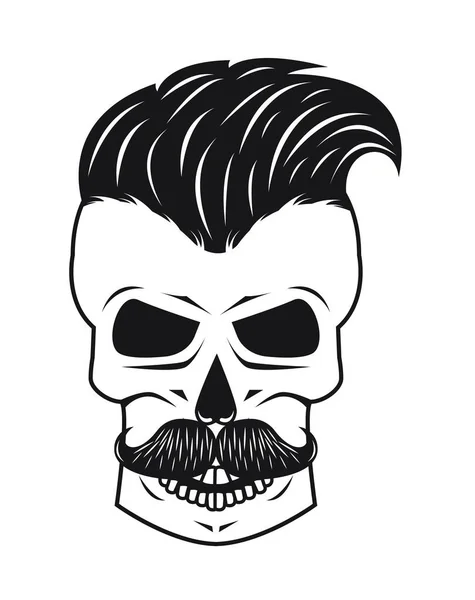 Barbershop skull hipster — Stock Vector