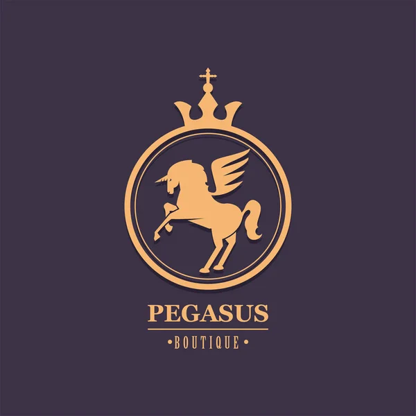 Έμβλημα πολυτελείας pegasus — Διανυσματικό Αρχείο