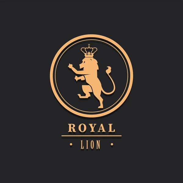 Luxe embleem met leeuw — Stockvector