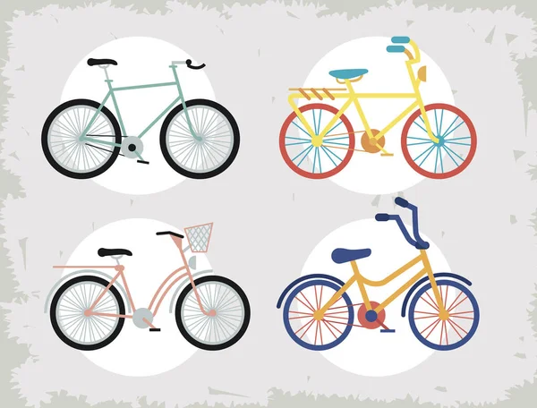 Cztery ikony rowerów — Wektor stockowy