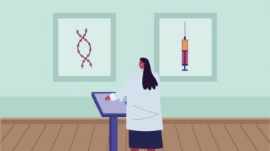 Aşı ve DNA ile podyumda kadın bilim adamı