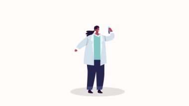 kadın bilim adamı laboratuvar çalışanı karakteri