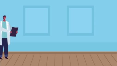 Erkek bilim adamı dizüstü bilgisayar ve kontrol listesi kullanıyor