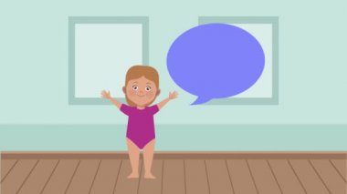 Kız bale aktivitesi karakteri alıştırması yapıyor