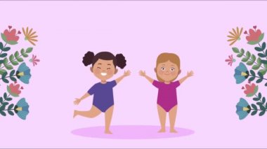 Küçük kızlar bale yapıyor.