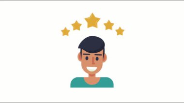 Yıldızlı adam kaliteli sosyal medya animasyonu